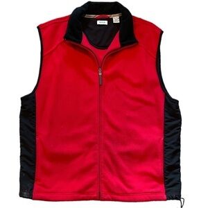 Izod Perform-X Size XL Red & Black Zip-Up Fleece Vest